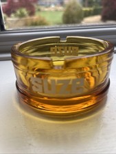 SUZE ancien cendrier ; Suze Ashtray Amber Glass French Vintage