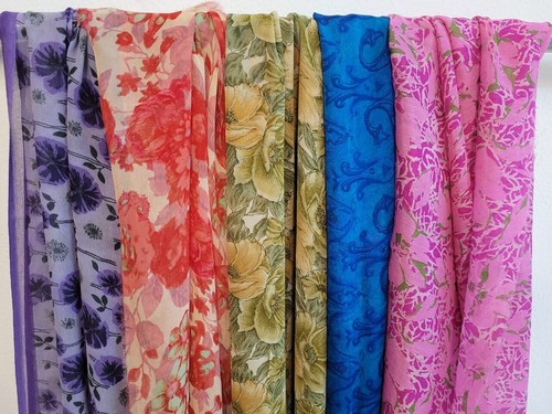 Pure silk fabrics lot - lot, bag