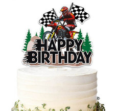 Motorbike Cake Topper Birthday Party Cake Decoration Motocross Racing Dirt Bike
