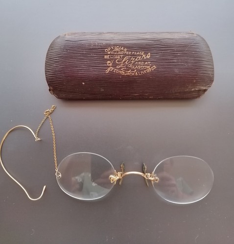 Antique pince nez glasses with - antique,