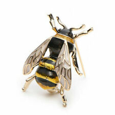 Fashion Gift Very Realistic Bumble Bee Brooch Insect Black Gold Lapel Pin Brooch
