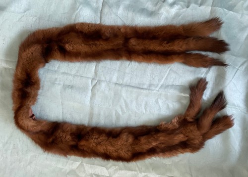 Vintage fur wrap stole - wrap, dark