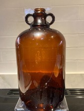 Demijohn Brown Glass Bottle Wine / Beer Making Double Handled. With free bung.