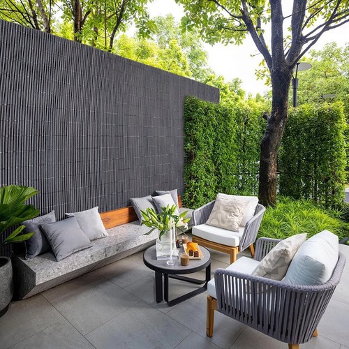 Bamboo slat fence screen - bamboo,