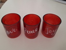Retro Set of 3 Red Glass