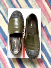 Prada Shoes Size UK 37.5. Militaire Green. Excellent Condition. Original Box.