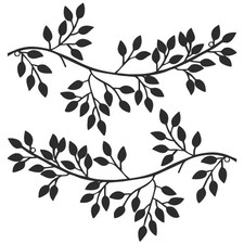 2Pcs Metal Wall Art Tree Leaf Vine Olive Branch Wall Silhouette Home Decoration
