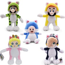 Super Mario Bros Soft Toys Luigi Toad Rosalina Cat Plush StuffedDoll Kids Gift