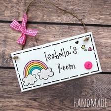 Girls Room Sign Rainbow Door