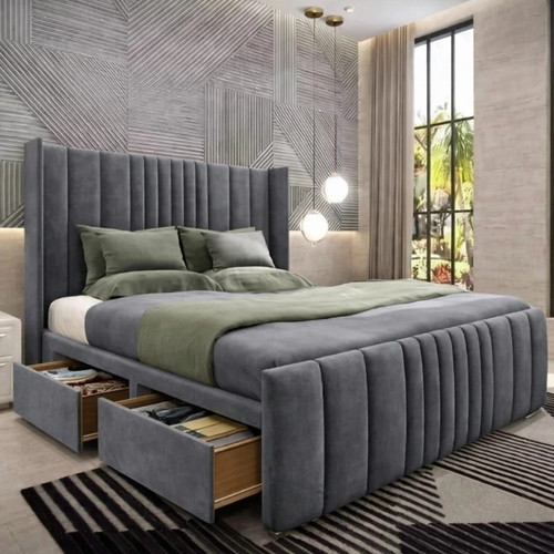Divan winged panel bed set - divan,
