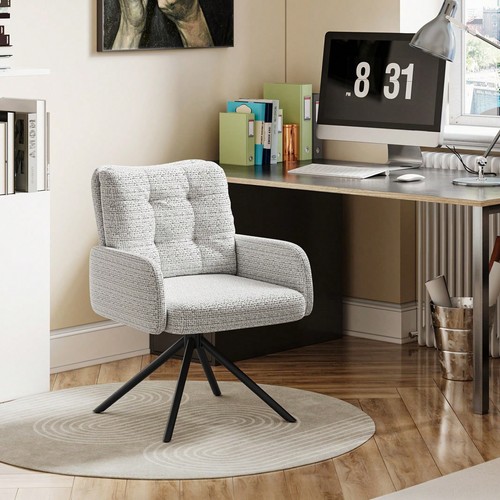 Grey chenille swivel tub - tub, chair
