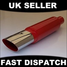 Red Cherry Bomb Universal Tail Bomb Tailpipe End Rear Exhaust Pipe Back Box