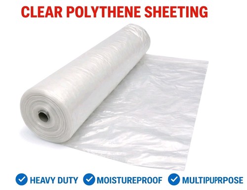 Clear polythene roll wide - polythene, 1.5m