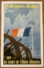 Messageries Maritimes poster Sur Les Route De L’union Française 