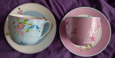 x 2 Maxwell Williams Cashmere Aviary Cups & Saucers Set Fine Bone China Birds