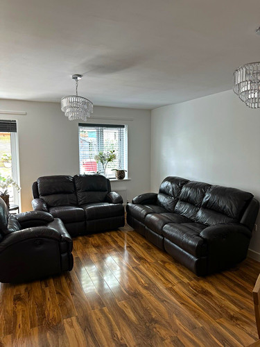 Black leather recliner sofa - black,