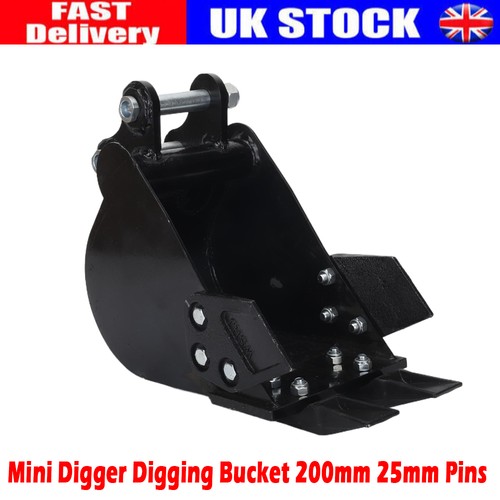 Mini digger digging - digger, bucket