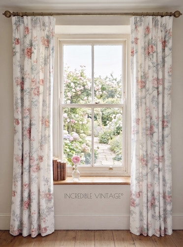 Pair vintage rose floral - vintage,