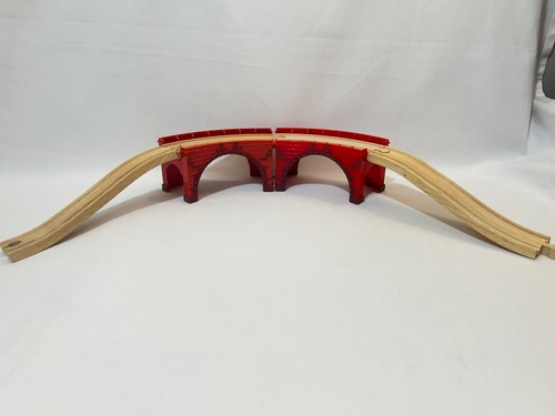 Wooden train track double red - track,