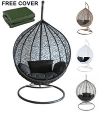 Rattan Egg Chair Swing Outdoor Garden Patio Hanging Wicker Hammock Pod Chair
