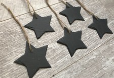 X 5 Handmade Slate Mini Star Chalkboard Name Tags Wedding Favours Christmas Xmas