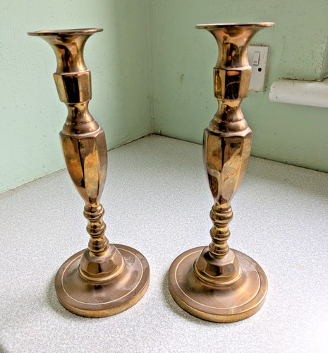 Pair vintage heavy - vintage, brass