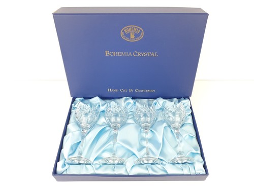 Bohemia crystal wine flutes - 4x,