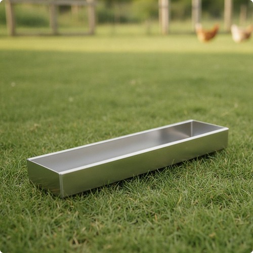 Chicken feed trough - chicken, stainless