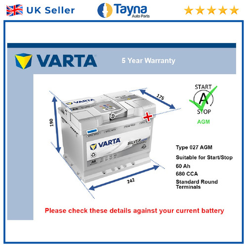Agm car battery varta - agm,