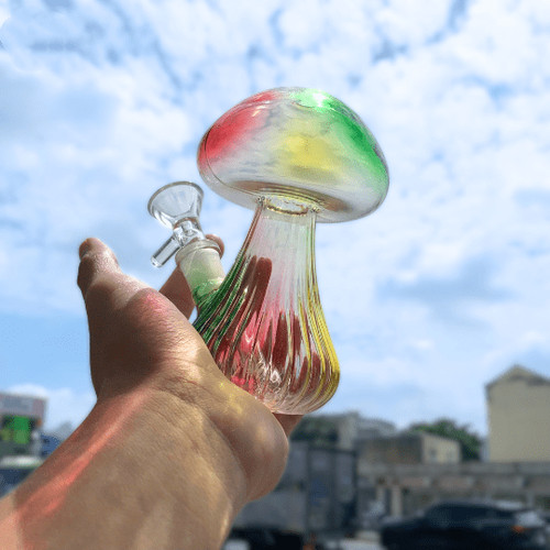 Small glass bong - 4.7", colorful