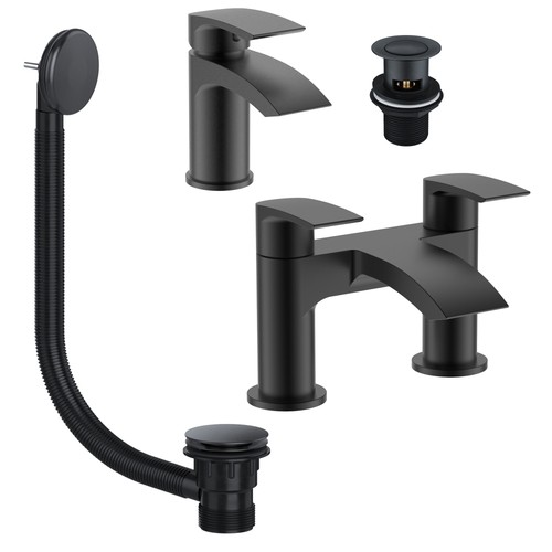Matt black bathroom tap - bathroom,