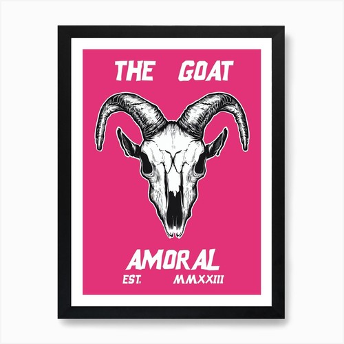 Goat skull art - a,