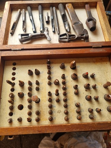 Antique 1946 leather punching - 1946,