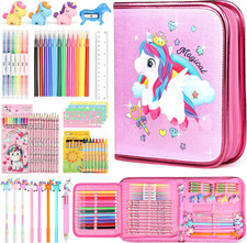 Colouring Pens, Unicorn Gifts for Girls 4 5 6 Year Old, Stationery Kids Art S...