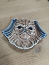 Wade Vintage 1960's Porcelain Brown Pekingese Dog Wall Plaque Trinket Dish 9.5cm