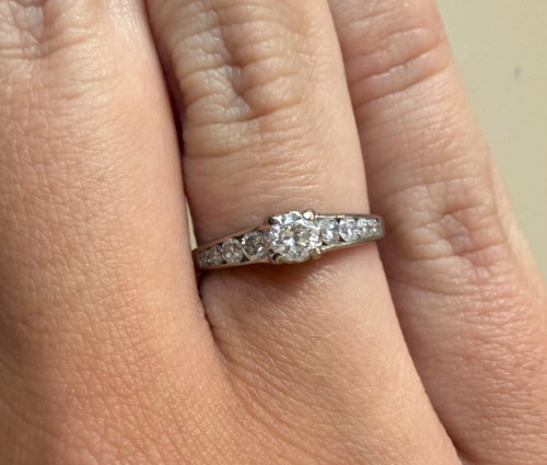 18ct white gold engagement - white,