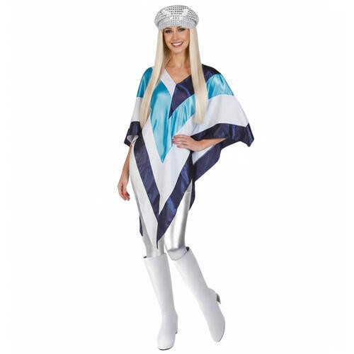 Ladies disco poncho hat - +, abba