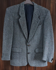 Harris Tweed JACKET 38R blue grey Made In Britain by Kilmaine country blazer