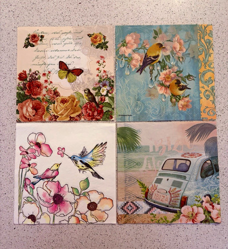Beautiful paper napkins - 4,