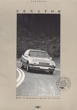 Vauxhall Senator Competitor Comparisons 1987-88 UK Fleet & Salesmans Brochure