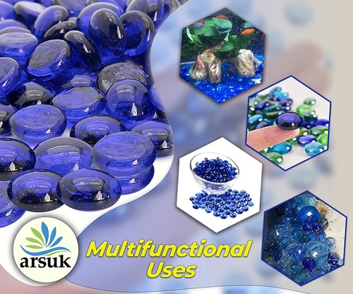 Blue glass pebbles - blue,