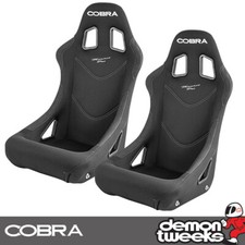2 x Cobra Monaco Pro FIA Approved Race / Rally Bucket Seats - Black - Fabric