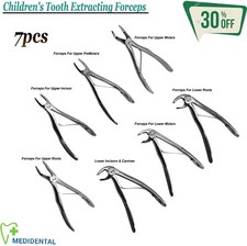 Ensemble De 7 Chirurgical Extraction Instruments Enfants Dents Forceps Kit
