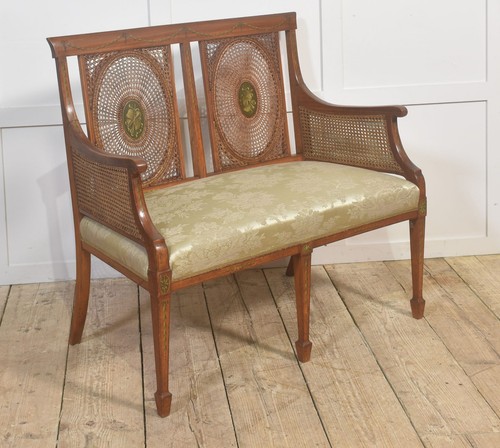 Painted satinwood and caned - painted,