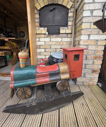 Vintage wooden rocking horse - wooden,
