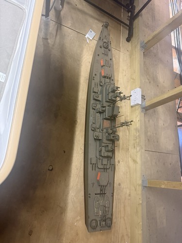 Hand made warship - made, wooden
