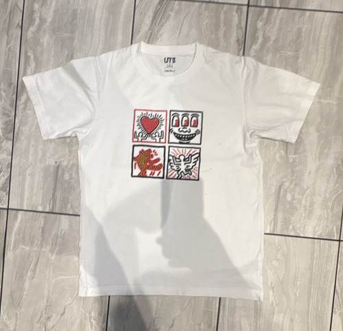 Uniqlo men white keith - ut, men's