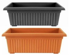 Plastic Trough Plant Pot Long Planter Home Outdoor Garden Window Herb Flower Box