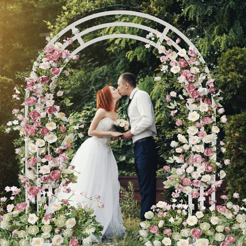 White metal wedding garden - metal,