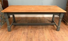 Painted refectory table - refectory,